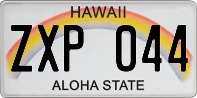 HI license plate ZXP044