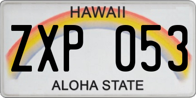HI license plate ZXP053