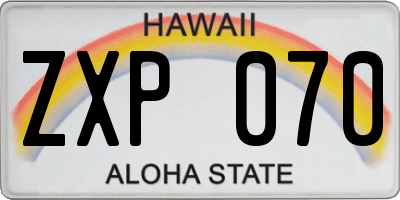 HI license plate ZXP070