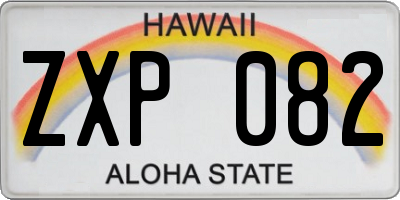 HI license plate ZXP082