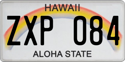 HI license plate ZXP084