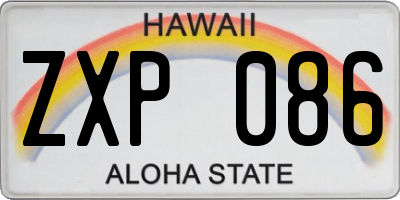 HI license plate ZXP086