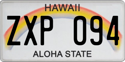 HI license plate ZXP094