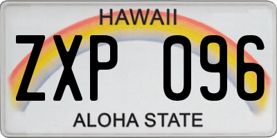 HI license plate ZXP096