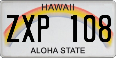 HI license plate ZXP108