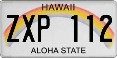 HI license plate ZXP112