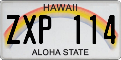 HI license plate ZXP114