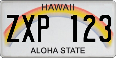 HI license plate ZXP123