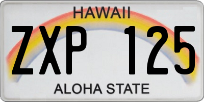 HI license plate ZXP125