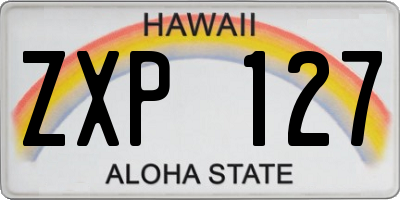 HI license plate ZXP127