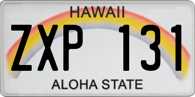 HI license plate ZXP131