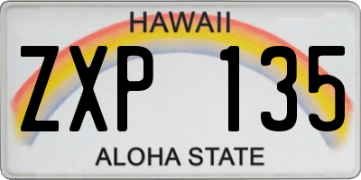 HI license plate ZXP135
