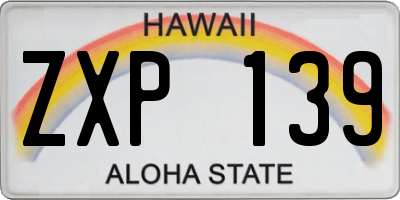 HI license plate ZXP139