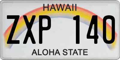 HI license plate ZXP140