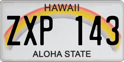 HI license plate ZXP143