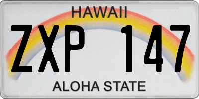 HI license plate ZXP147