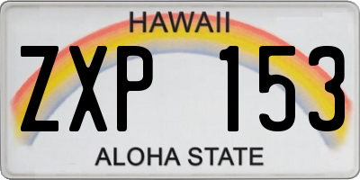 HI license plate ZXP153