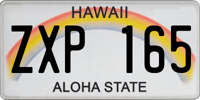 HI license plate ZXP165