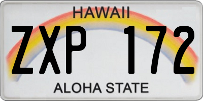 HI license plate ZXP172