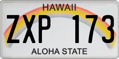 HI license plate ZXP173