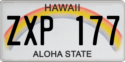 HI license plate ZXP177