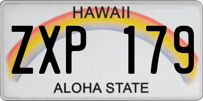HI license plate ZXP179