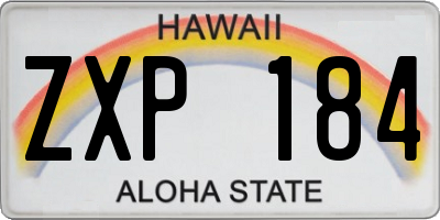 HI license plate ZXP184