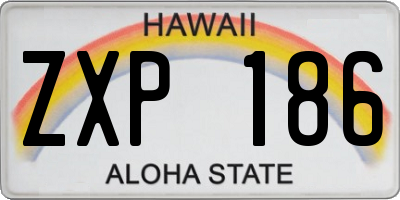 HI license plate ZXP186
