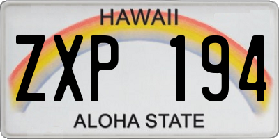 HI license plate ZXP194