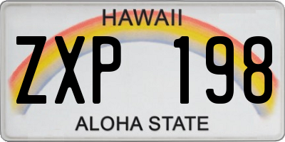 HI license plate ZXP198