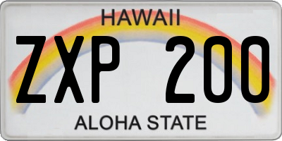 HI license plate ZXP200