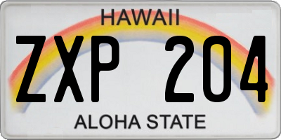 HI license plate ZXP204