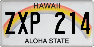 HI license plate ZXP214