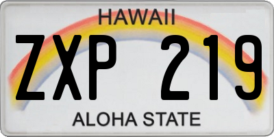 HI license plate ZXP219
