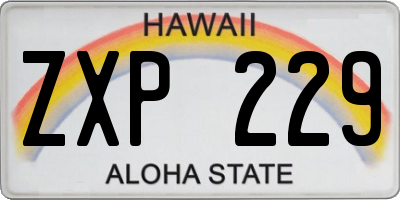HI license plate ZXP229