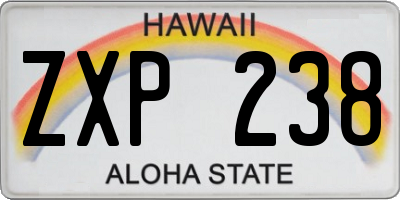 HI license plate ZXP238