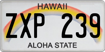 HI license plate ZXP239