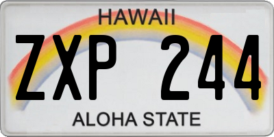 HI license plate ZXP244