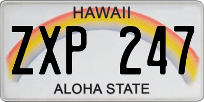 HI license plate ZXP247