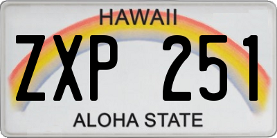 HI license plate ZXP251