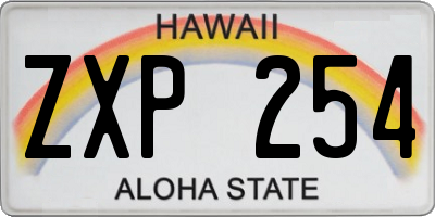 HI license plate ZXP254