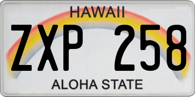 HI license plate ZXP258