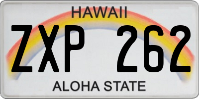 HI license plate ZXP262