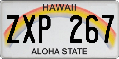 HI license plate ZXP267