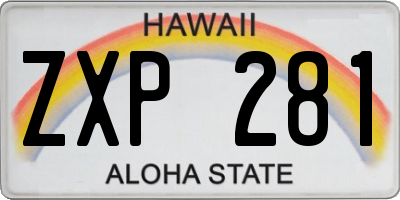 HI license plate ZXP281