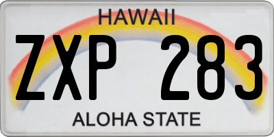 HI license plate ZXP283