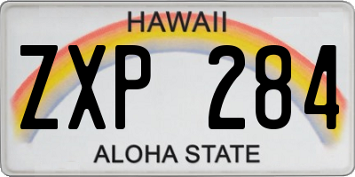 HI license plate ZXP284