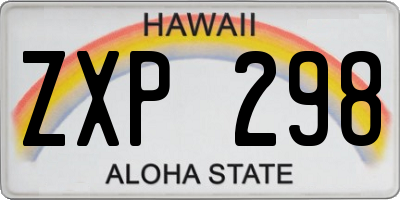 HI license plate ZXP298