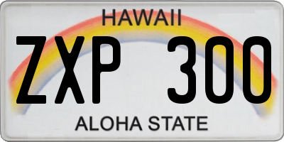 HI license plate ZXP300