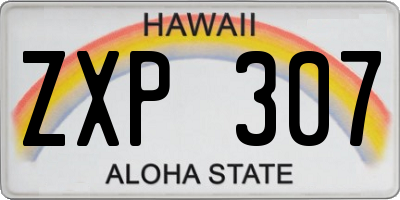 HI license plate ZXP307